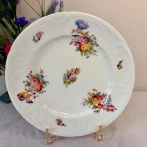 Vintage Coalport Severs Dinner Plate‎ – Embossed Floral English Bone China